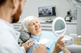 a patient receiving dentures in Campbell