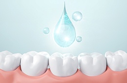 An illustration of fluoride minerals strengthening tooth enamel