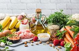 Collection of healthy foods on a table