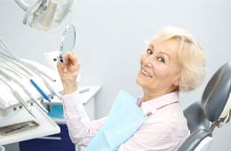 senior woman in the dental chair