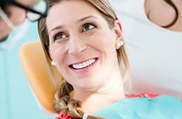 Young woman in dental chair