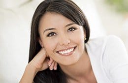 Woman with flawless smile